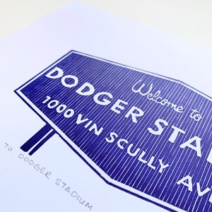 Welcome to Dodger Stadium Sign Letterpress Print, Unframed image 5