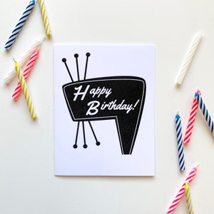 Alles Gute zum Geburtstag Neon Zeichen Buchdruck Karte