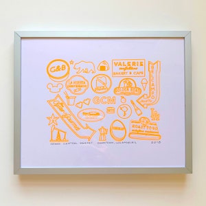 Grand Central Market Letterpress Neon Mural Print, Unframed image 2