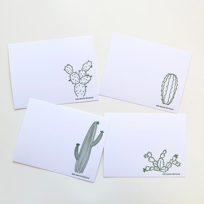 Cactus Letterpress Note Cards, Set of 8 image 1