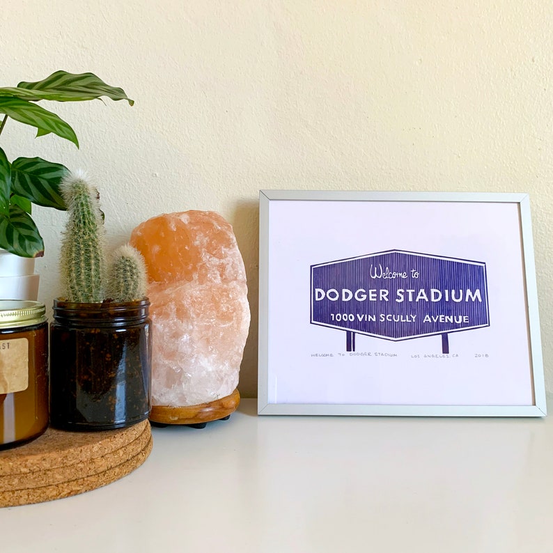 Welcome to Dodger Stadium Sign Letterpress Print, Unframed image 4