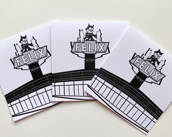 Felix Chevrolet Neon Sign Letterpress Card