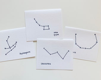 Constellations Letterpress Cards, set of 4