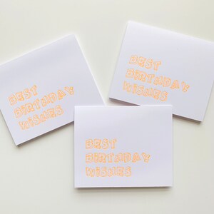 Best Birthday Wishes Neon Orange Letterpress Card imagem 4