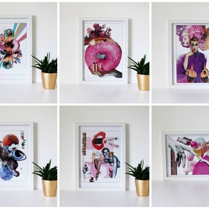 Collage art, artwork, art print, wall art, A4 print, wall poster, print