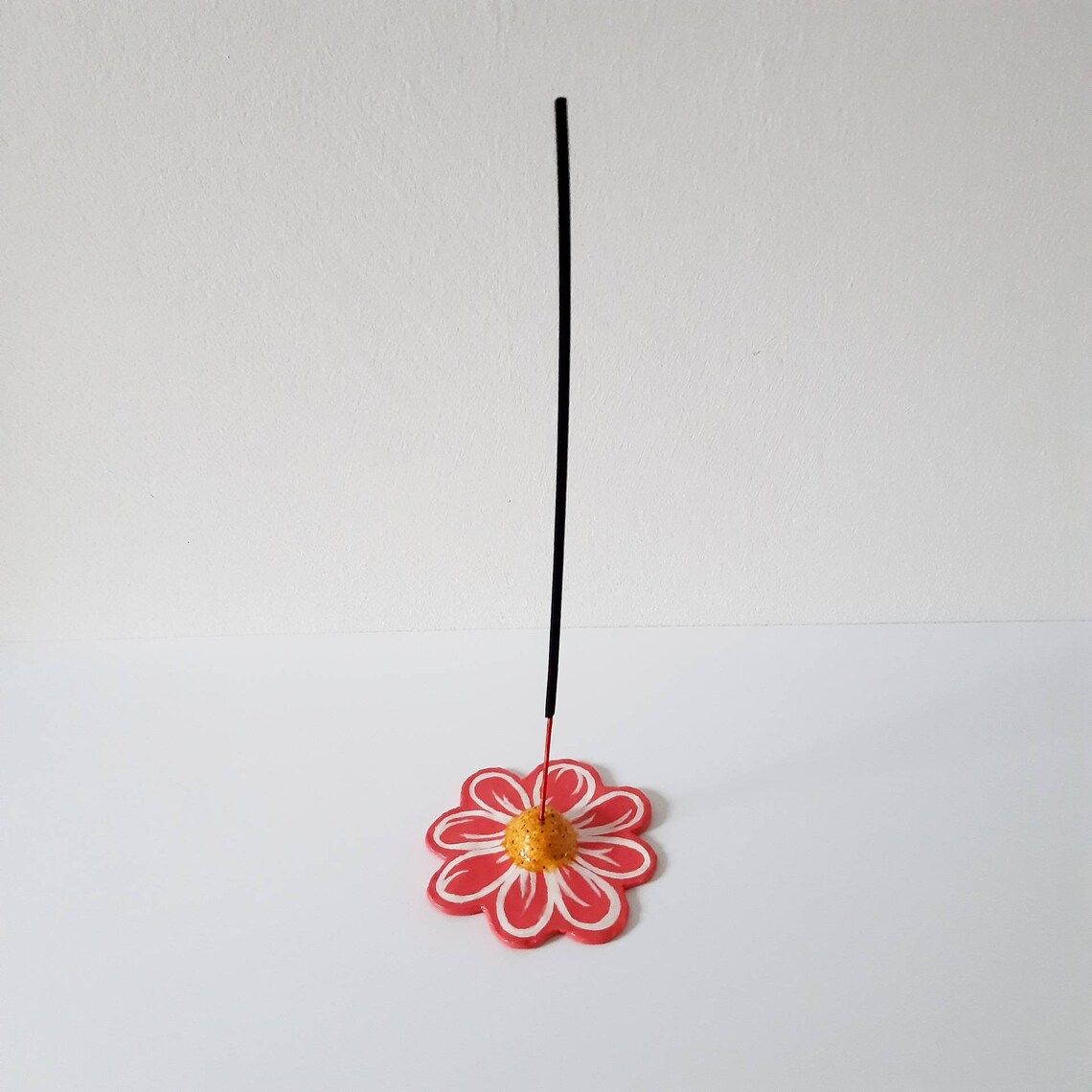 Incense holder clay incense holder home decor pink flower Etsy