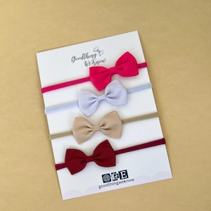 Baby Headband Bow Set , Soft and Stretchy Nylon Bows for Newborns, Infants Toddler, Baby Girl Hair Accessories & Baby Shower Gift