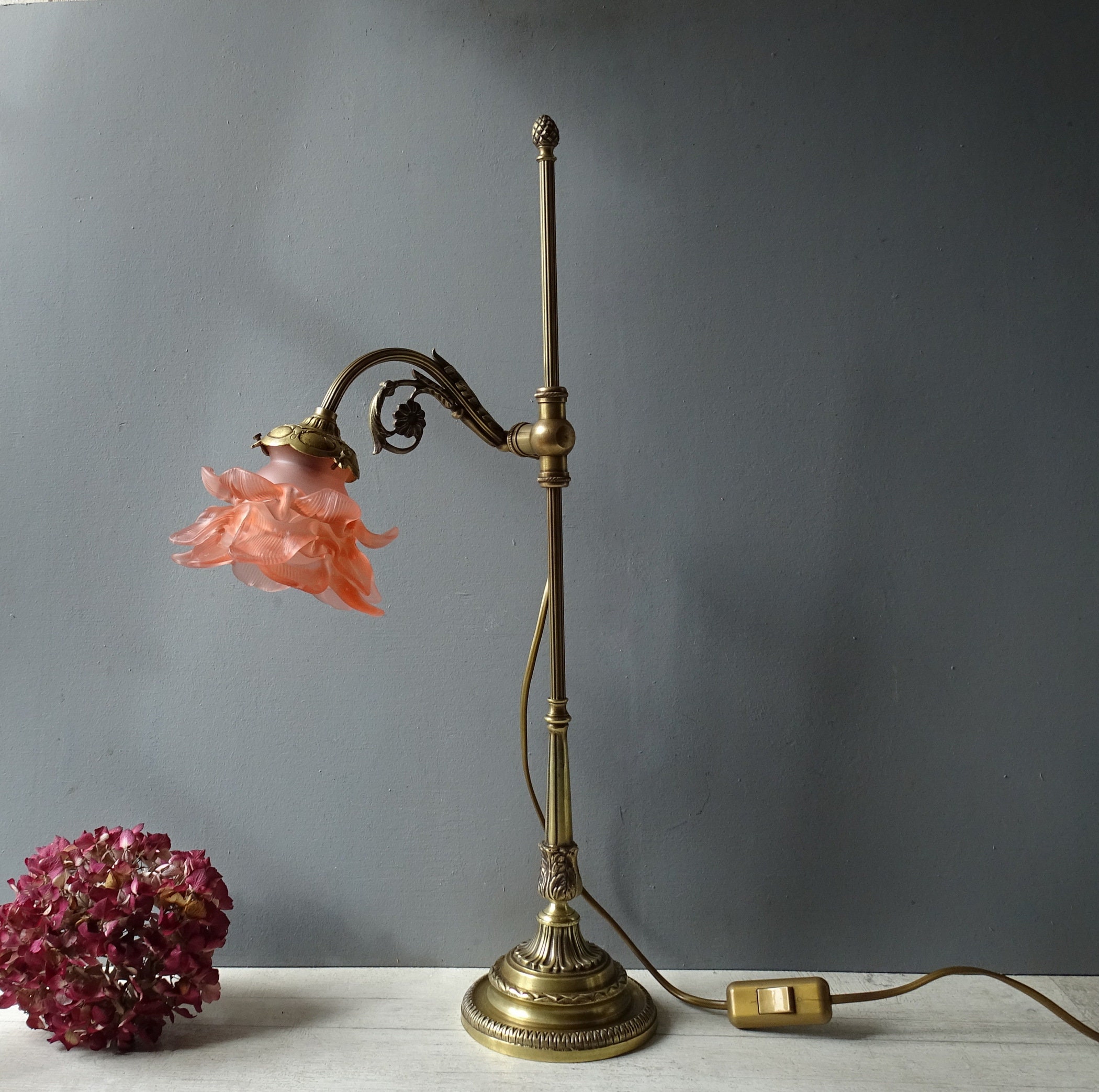 Pink bankers cheap lamp