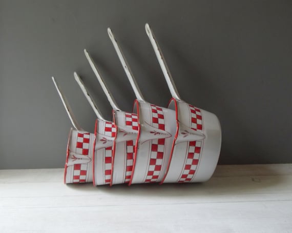 5 france visa motif avec Set 5 blanc Ancien de émaillé casseroles Français