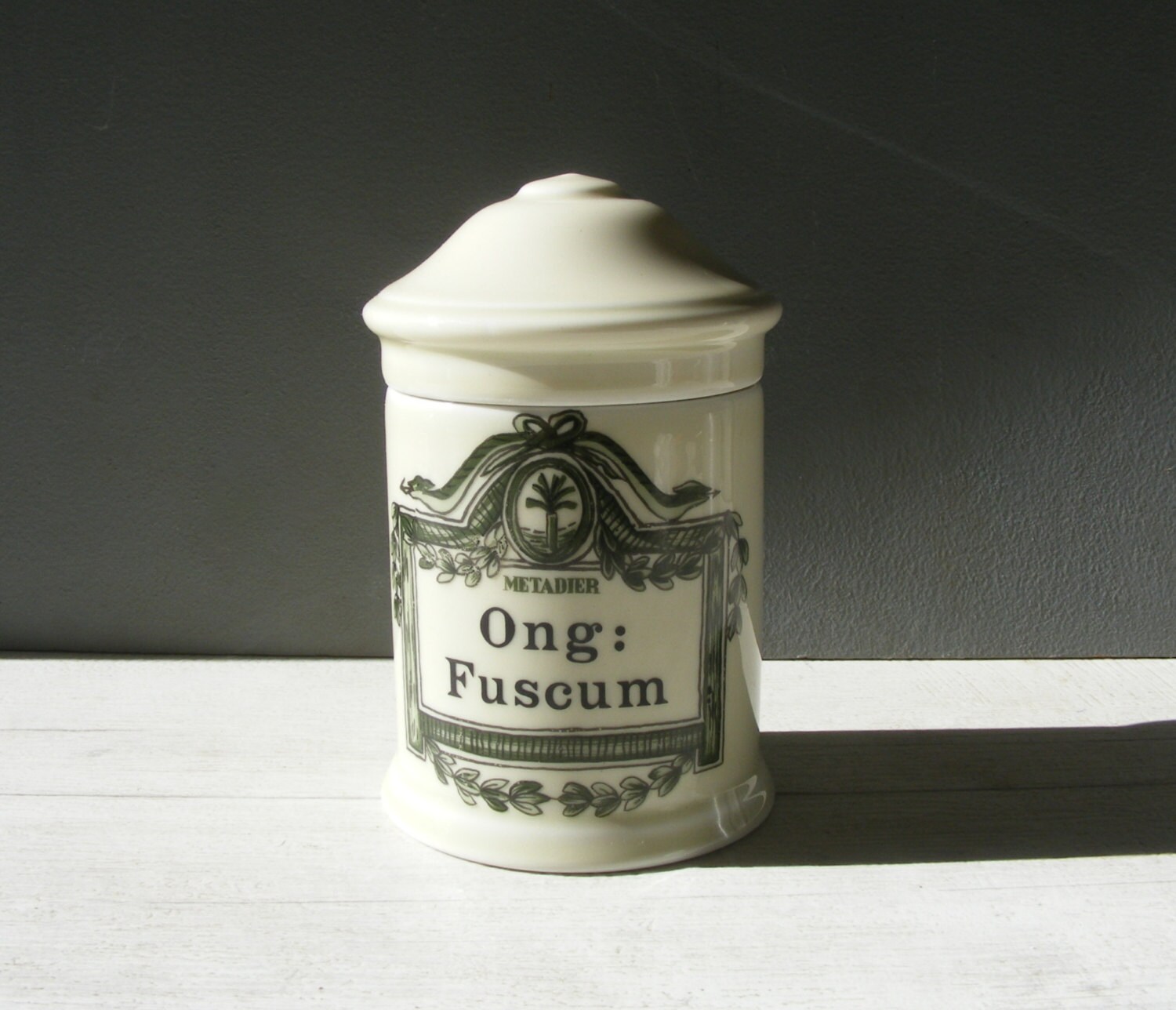 Vintage Français Limoges Porcelaine Pharmacie Pot, Pot, Estampillé Ong.fuscum.