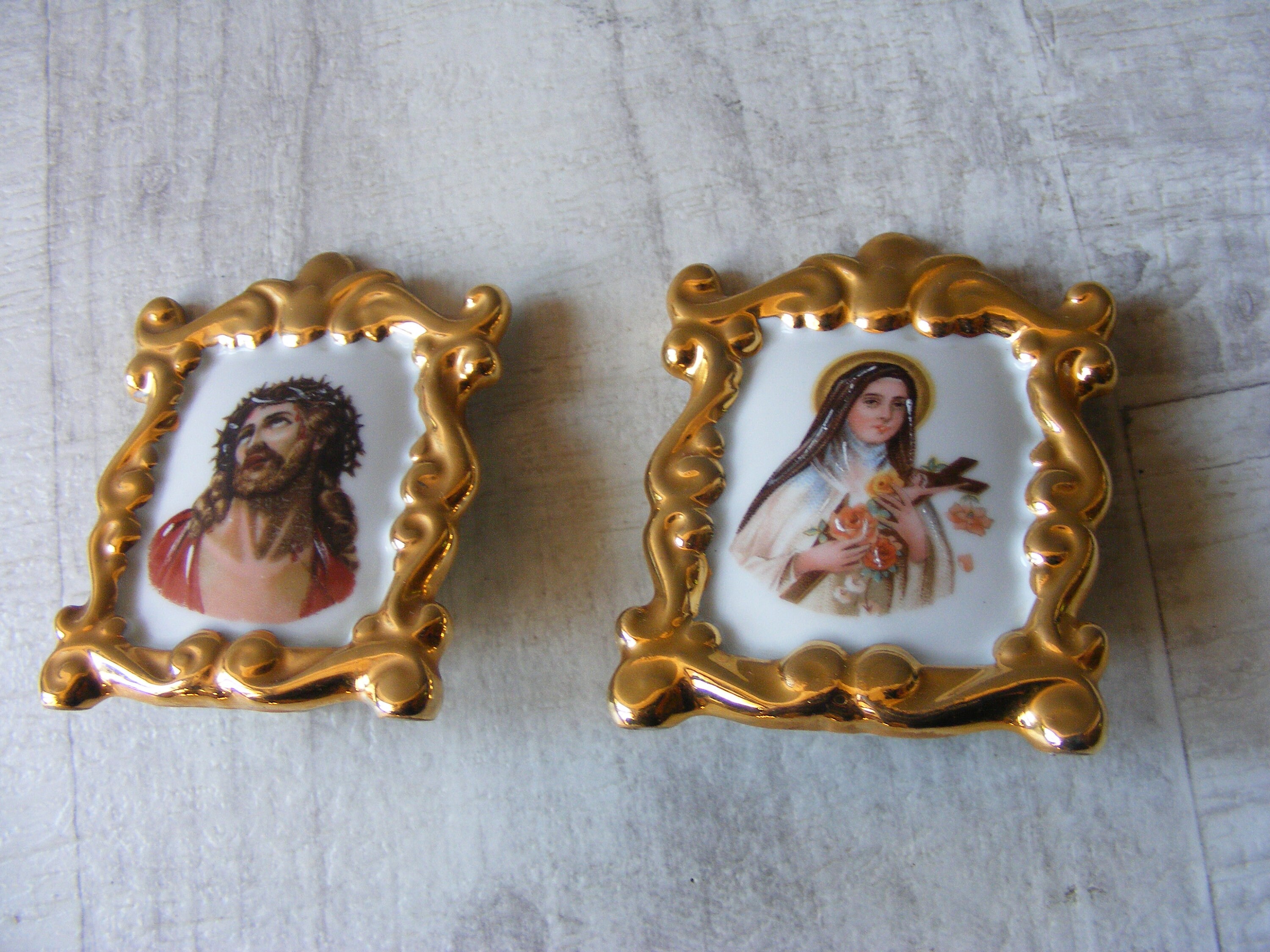 Miniature French Religious Frames/ Limoges Porcelain Christ Etsy