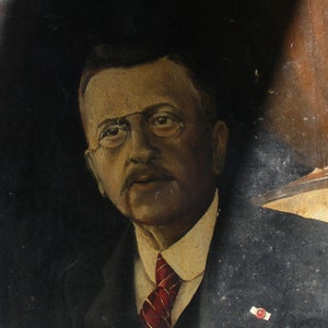 Antikes französisches Männerportrait, 1920er Jahre, Ölgemälde auf Holzplatte.