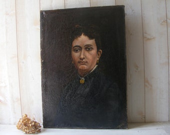 油彩画、女性の肖像画、ヴィットリオ・グッソーニ、19世紀 - Etsy 日本