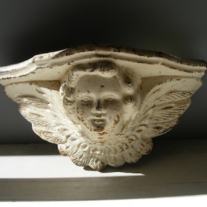 Antique French  Cast Iron  Wall Planter,1800s,Winged Angel.