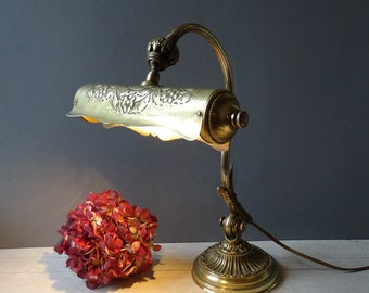 Antique French  Bronze and Brass Desk Lamp,/Notary Lamp./Banker Lamp./Piano Lamp.