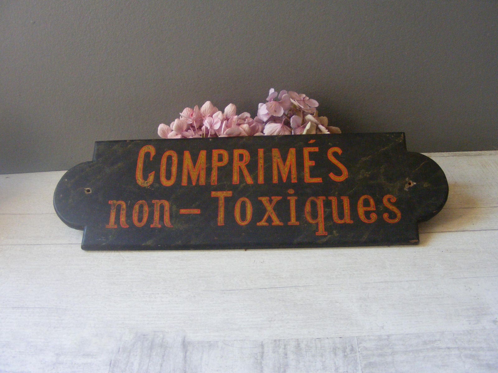 Antique Apothicaire Signe, Hand-Painted.5 Disponible.