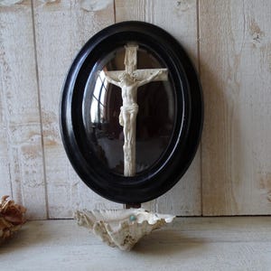 Antique French  Meerschaum Reliquary ,Holy Water Font,in Napoleon III Frame.