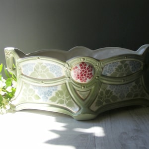 French Majolica Jardiniere,PLanter,manufactured by Keller&Guerin LUNEVILLE.