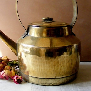 Large  Antique French Brass Kettle,Copper Pot,19th century.