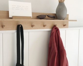 Hook rack with shelf in two different sizes