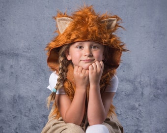 Costume de lion, prédateur, carnaval, déguisement, taille 86/92, 98/104 et 110/116, 1 1/2 -5 ans