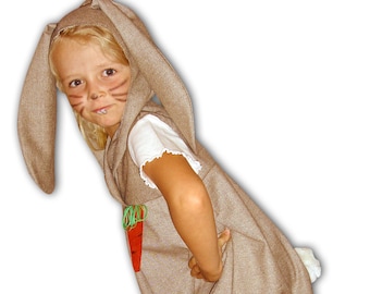 Costume, lapin, lapin, robe, carnaval, taille 98, 104, 110, 116, 1 1/2 - 5 ans