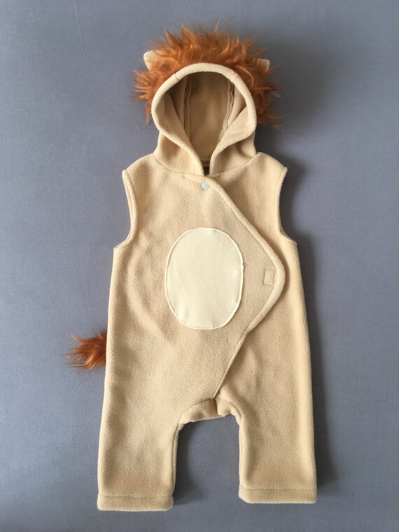 Moiuguli Costume Da Leone Per Bambini - Tuta Intera Con Cappuccio, Tasche E Cerniera - Per Halloween, Carnevale, Compleanni (Marrone, Taglie 80-110 Cm) - 4