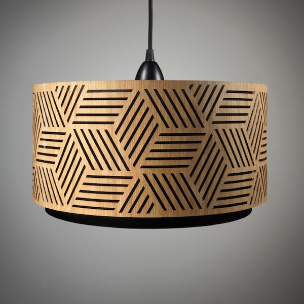 Lampshade made of wood with cut-outs / Handmade