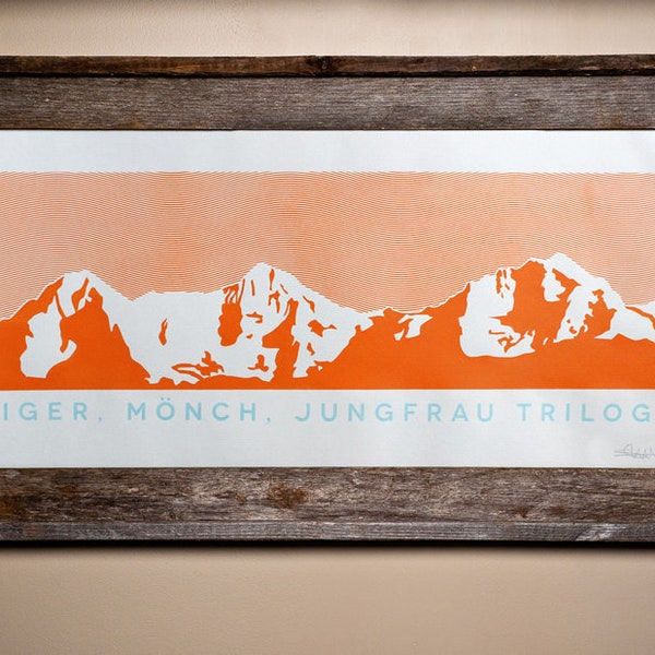 Eiger, Mönch, Jungfrau Trilogy zeefdruk poster - Nieuwe editie!