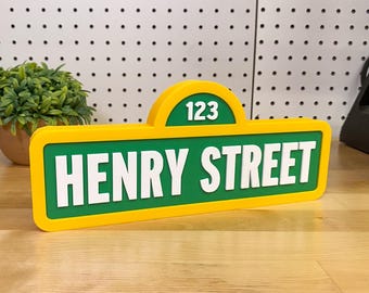 Personalized Desk Name Plate, Street Sign, Teacher Desk Name Sign, Kids Room Sign,  Custom Office Name, PreSchool,  Nursery, Cake Topper,