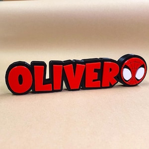 Personalized Spidey Name Sign, Desk Name Plate, Desk Name Sign, Teacher Desk Name Sign, Kids Room Sign,  Boys Room Sign, custom name