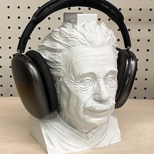 Albert Einstein Headphone Stand, Einstein Genius Headset Holder, Gamer Gift, Science Teacher, Headphone Hanger Rack, Einstein Bust, Gaming
