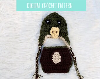 Baby Duck Outfit Crochet Pattern, Newborn Photo Prop Crochet Pattern, Boys Girls Coming Home Outfit Crochet Pattern PDF Instant Download