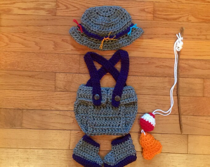 Baby Boy Fishing Outfit Newborn Fisherman Set Fisherman Photo Etsy