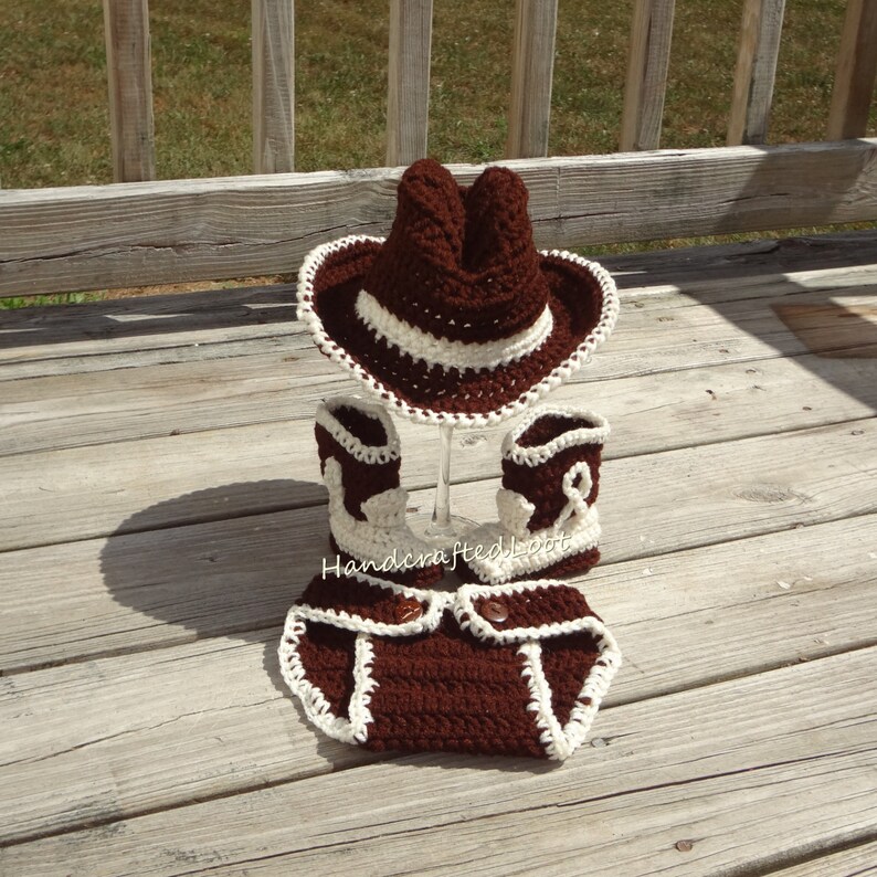 Chapeau de Cowboy au Crochet pour bébé nouveau-né bottes ...
