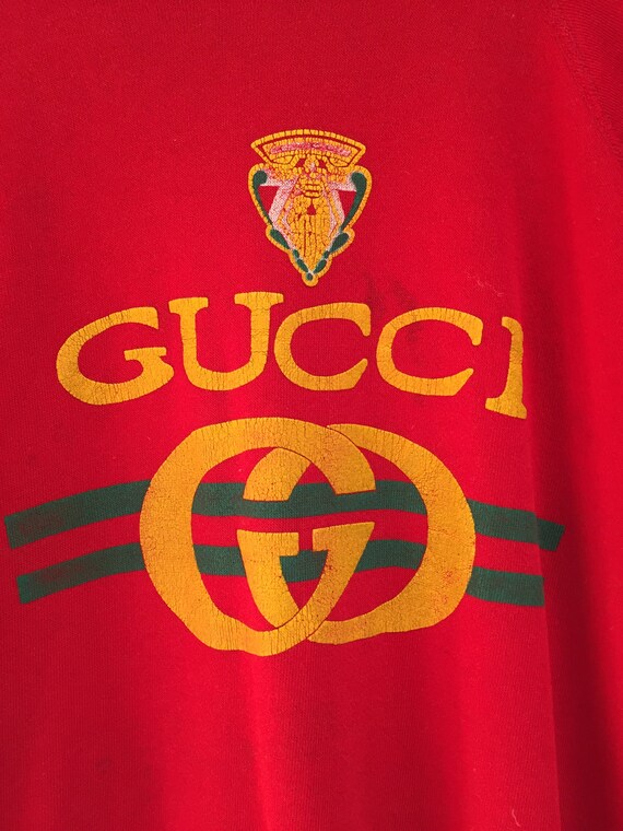 Gucci Sweatshirt 1980s Gucci Sweatshirt Red Gold a