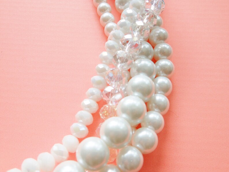 Chunky Pearl Twisted Statement Necklace Pearl Statement Etsy