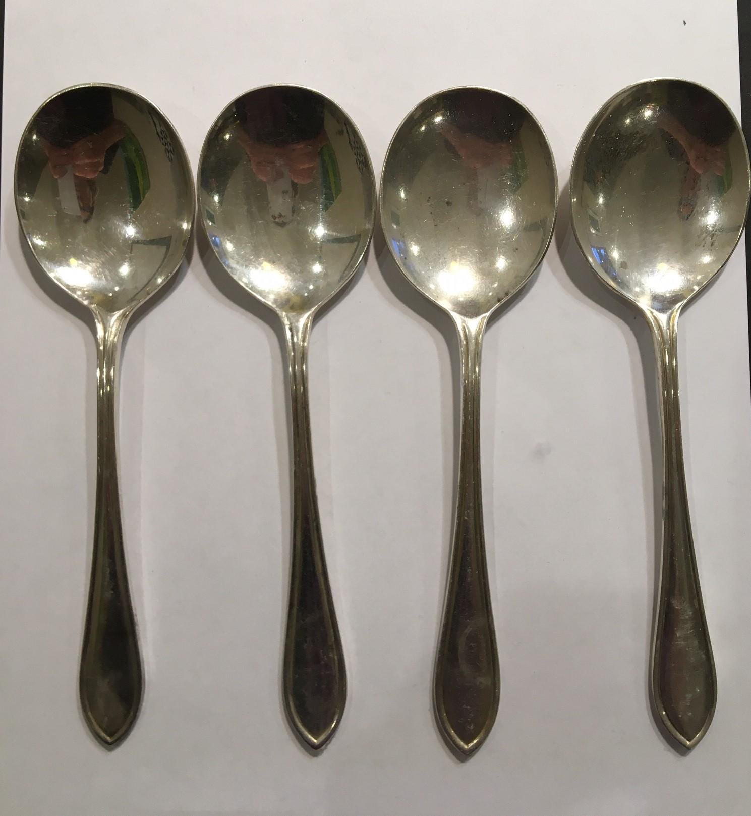 ヴィンテージシルバーメッキスープスプーン4本セット - Viners