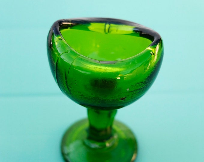 Vintage Green Glass Eye Wash Cup Etsy