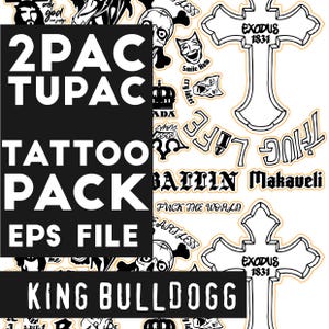 2Pac Tattoo Markierungen Digitale Datei - EPS mit Schnittmarken für DIY Sticker