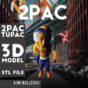 Highly Detailed Tupac Shakur 3D Model for 3D Printing – Iconic Rap Legend Sculpture - 2PAC