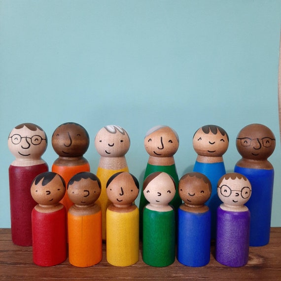 Peg Doll Family Wooden Toys Bright 