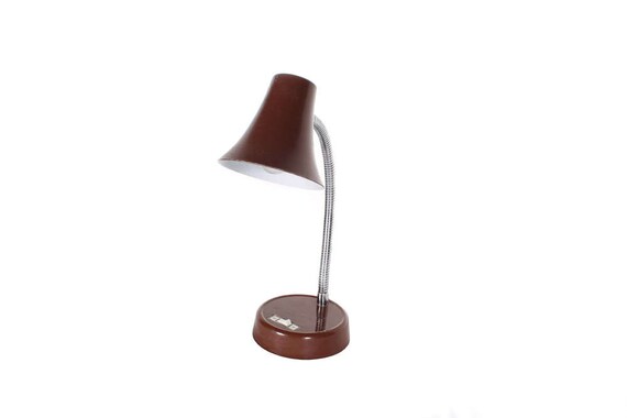 Tiny Vintage Brown Desk Lamp Etsy