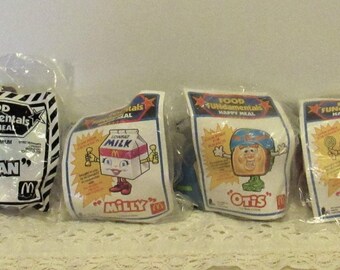 McDonalds "Food Fundamentals" Happy Meal toys, 4 count, 1992