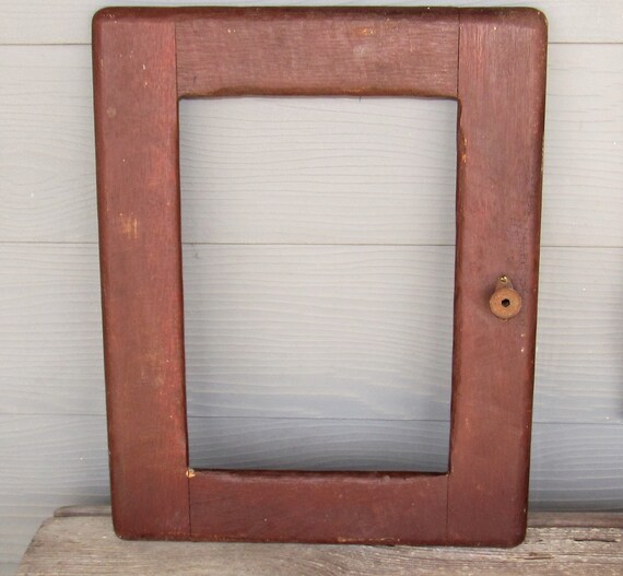 Old Wooden Medicine Cabinet Door Frame 19 Tall For Repurposing Picture Frame Country Decor Farm Decor