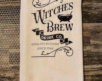 Toalla de cocina de Witches Brew Drink Co./Toalla de cocina de Halloween