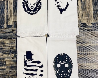Pick2 Horror Movie Villians Kitchen Towels/Pennywise/Michael Myers/Jason Vorhees/Freddy Krueger