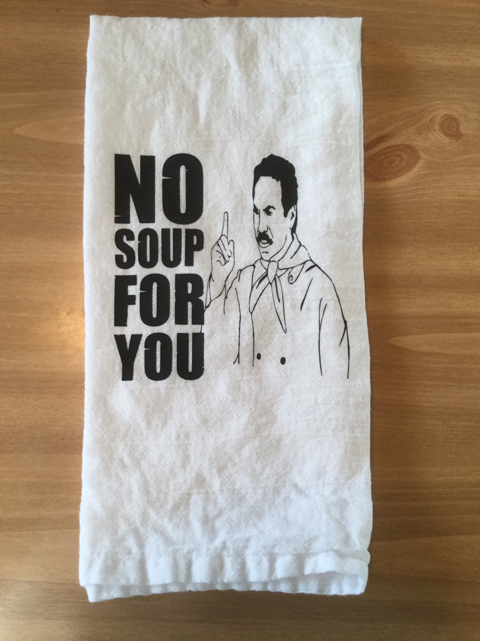 LEVLO Strofinaccio Da Cucina In Microfibra "No Soup For You" George Costanza | Regalo Divertente Per Amici E Nuove Case | 16x24cm