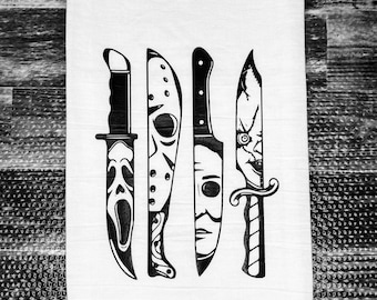 Horror Knives Kitchen Towel/Michael Myers/Scream/Jason/Chucky/Halloween