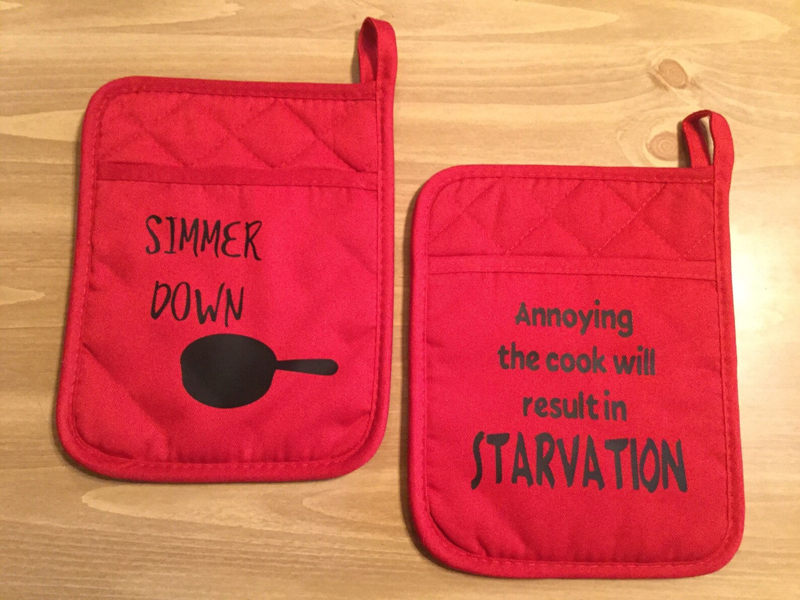 2 Pot Holders With Kitchen Sayingsyou Choose 2holiday Gift Etsy